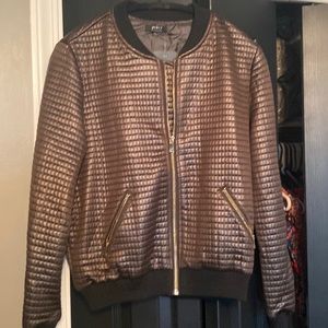 Quilted bronze bomber jacket size large